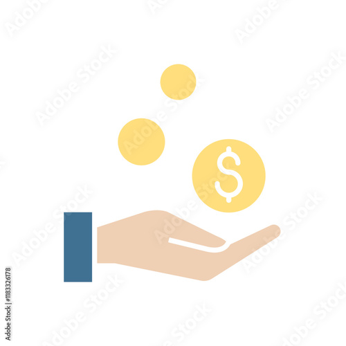 Benefit icon in flat color style