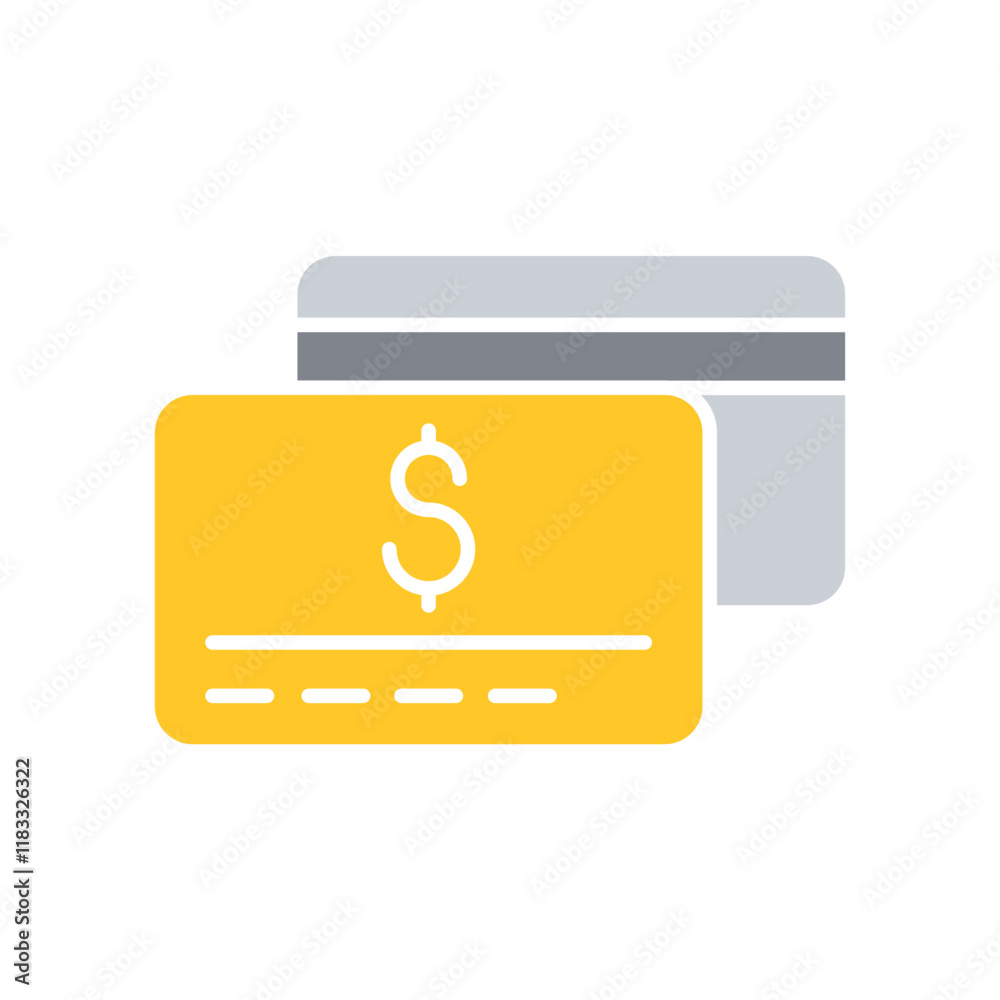 credit card icon in flat color style credit card icon in flat color style