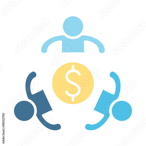 Investor icon in flat color style
