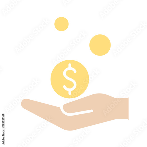 Profit icon in flat color style