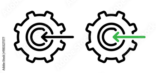 Integration icons set in black filled and line stroke style on white background