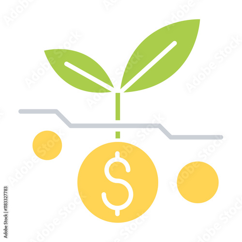 Future investment icon in flat color style