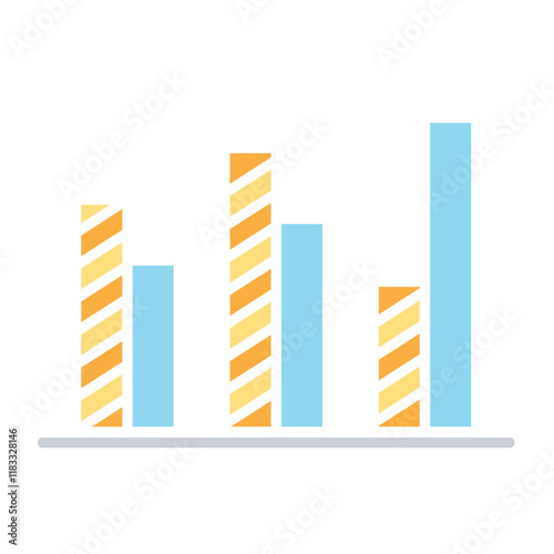 graph icon in flat color style