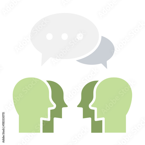 Discussion icon in flat color style