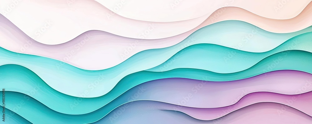 Fototapeta premium Watercolor abstract background concept. Abstract wavy background in soft pastel colors for creative designs and presentations.