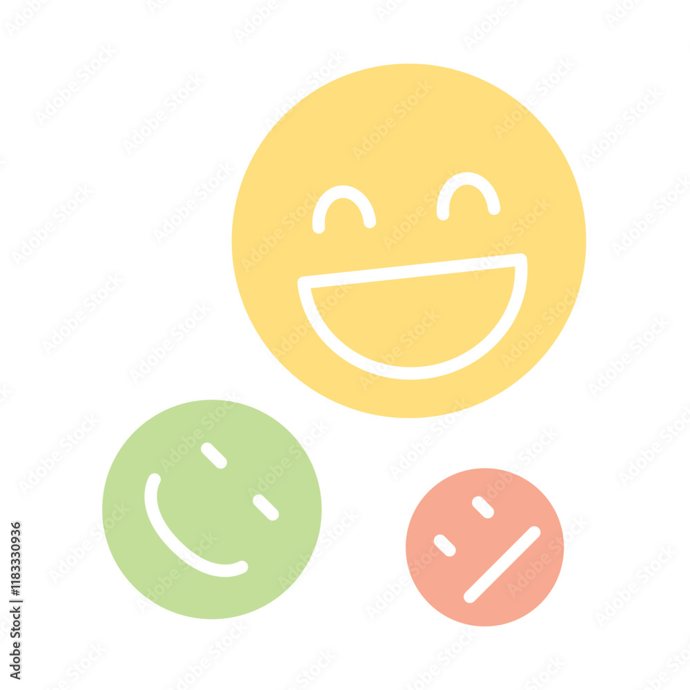 Fototapeta premium Emotion icon in flat color style