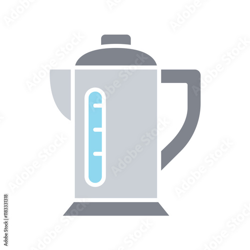 vacuum bottle, kettle, thermos bottle icon in flat color style