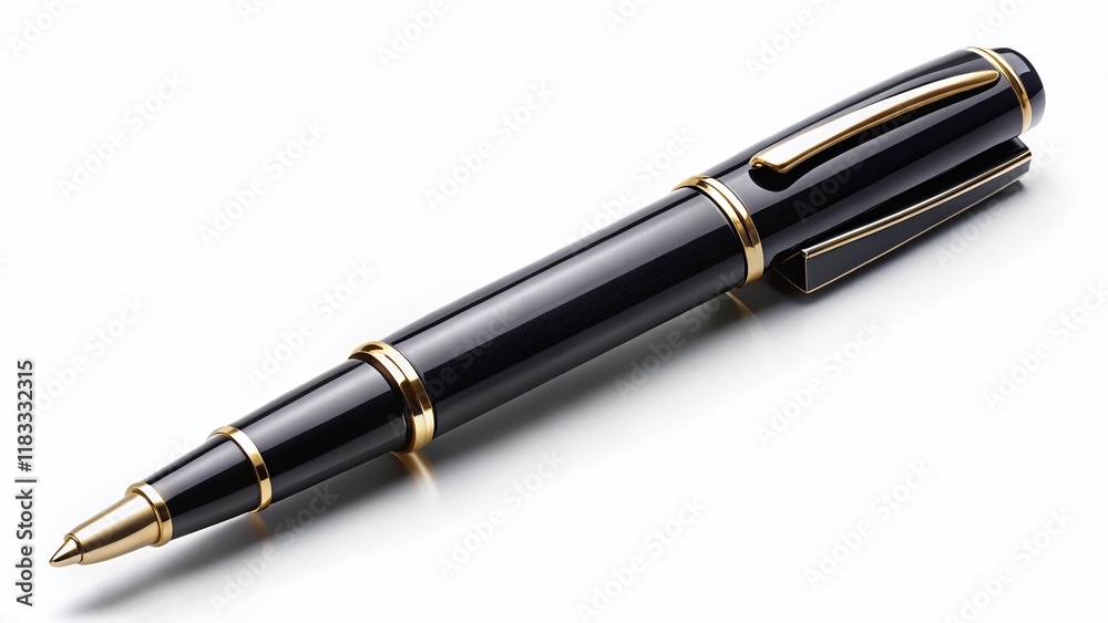 Panoramic Image of Black Ink Pen on Clear Background - High Resolution PNG Panoramic Image of Black Ink Pen on Clear Background - High Resolution PNG