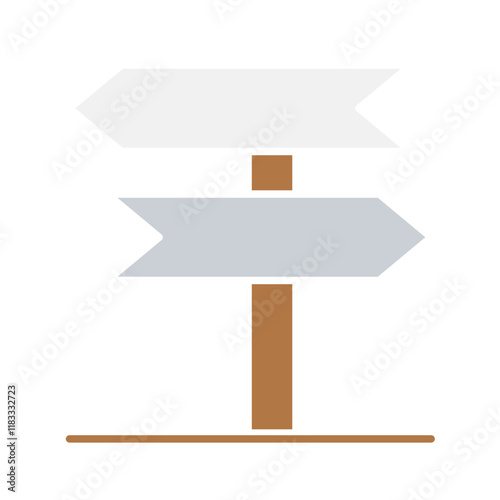 Direction Sign icon in flat color style