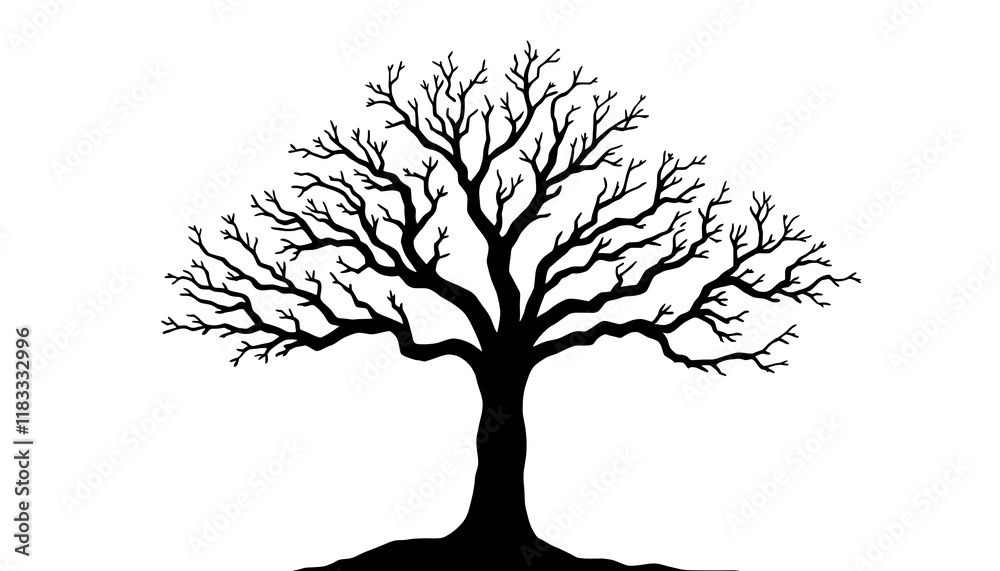 Fototapeta premium Silhouette of a Bare Tree in Winter