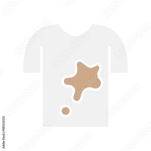 Dirty T-Shirt icon in flat color style