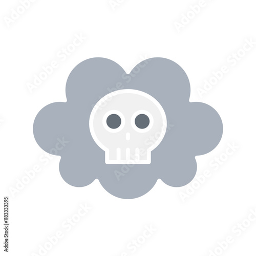 Toxic gas icon in flat color style