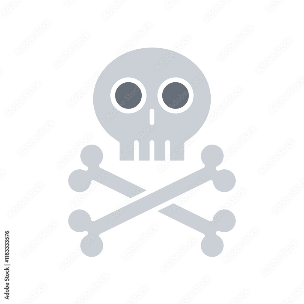 Skull icon in flat color style Skull icon in flat color style