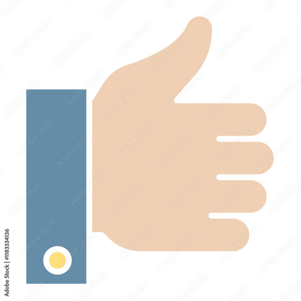 Thumb up icon in flat color style Thumb up icon in flat color style