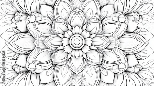 Wallpaper Mural black and white line art coloring book for adults. Infinitely recursive Torontodigital.ca