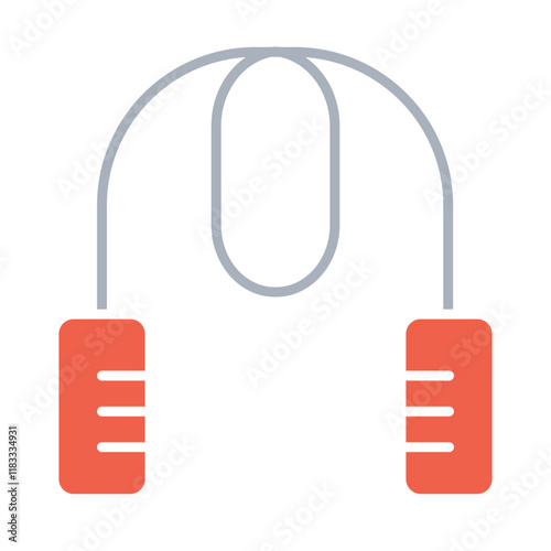 Jump rope icon in flat color style