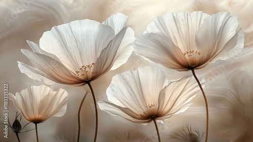 Elegant white flowers on a soft, abstract background.