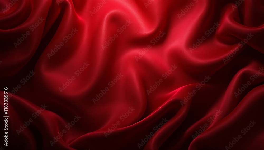 Fototapeta premium Crimson Silk Drapery: A Study in Texture and Light