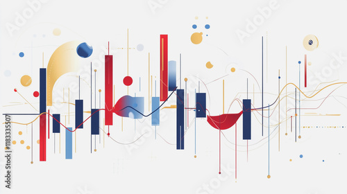 Abstract white background with Colorful charts and graphs with statistics to innovative analyze business potential and forecast future development of companies growth.