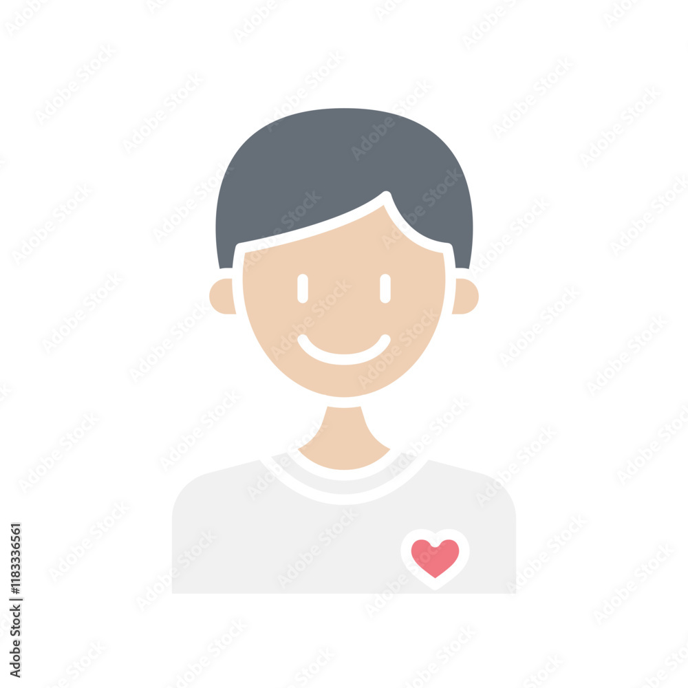 Volunteer icon in flat color style Volunteer icon in flat color style