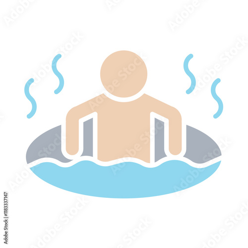onsen icon in flat color style