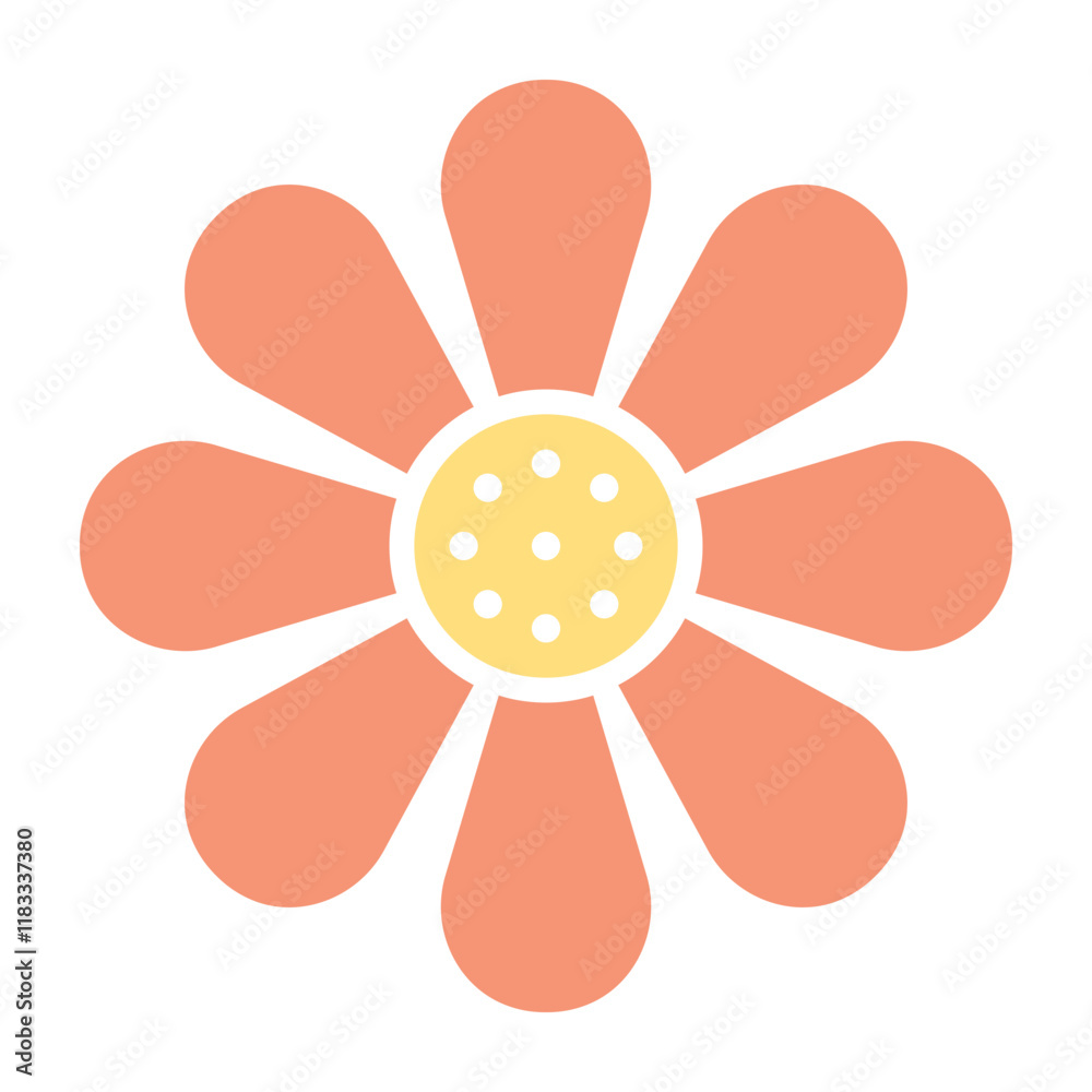Chamomile icon in flat color style Chamomile icon in flat color style