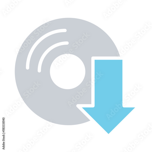 Install icon in flat color style