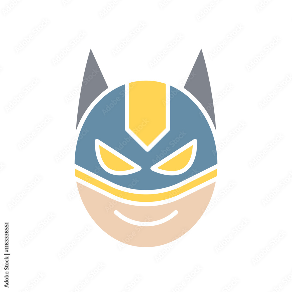 Superhero icon in flat color style Superhero icon in flat color style