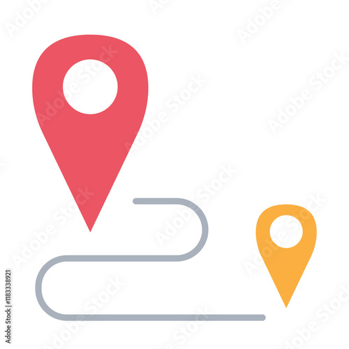 Free Download Route icon in flat color style - GFXLoad