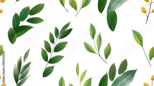 Modern pattern of palm leaves and vibrant flowers, perfect for tropical-themed designs and decor.