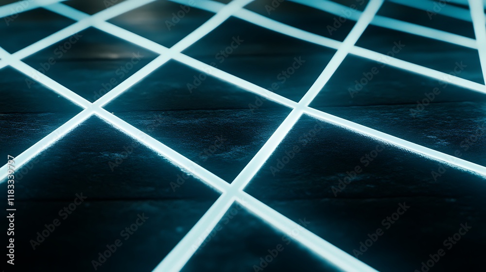 Abstract glowing lines intersect on dark surface Abstract glowing lines intersect on dark surface