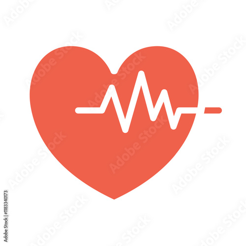 Pulse icon in flat color style