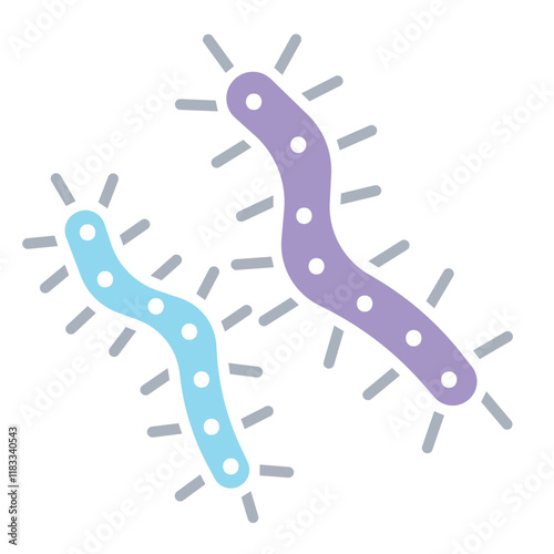 Virus icon in flat color style