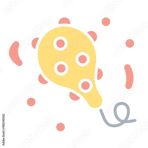 Virus icon in flat color style