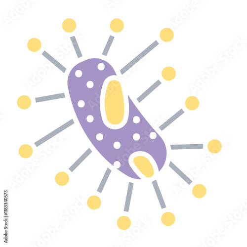 Virus icon in flat color style