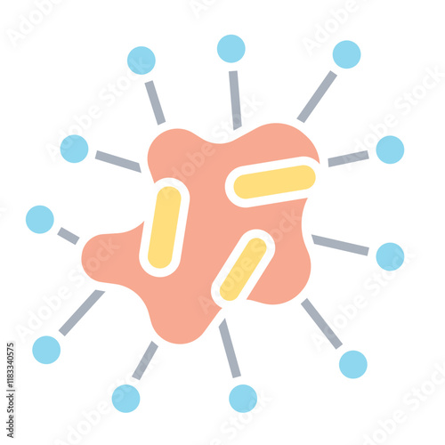 Virus icon in flat color style