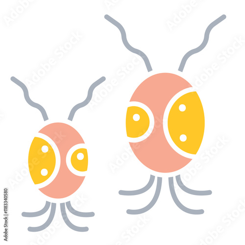 Virus icon in flat color style