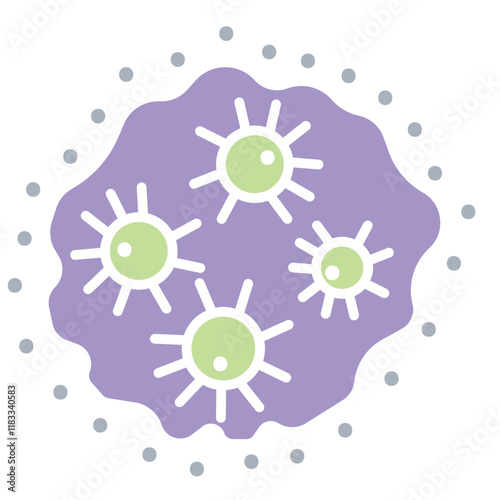 Virus icon in flat color style