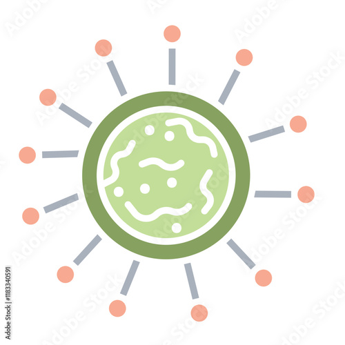 Virus icon in flat color style