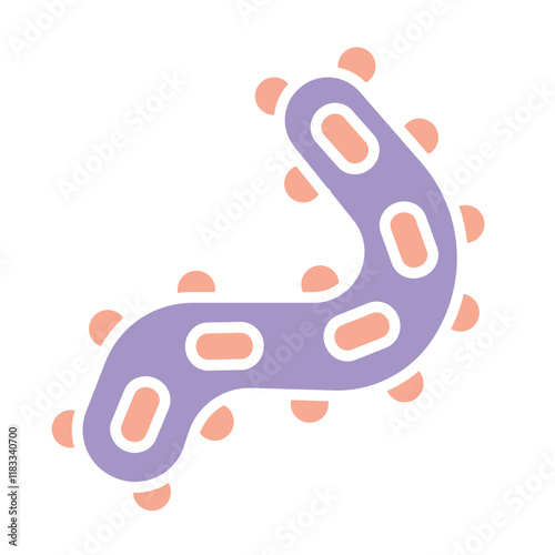 Virus icon in flat color style
