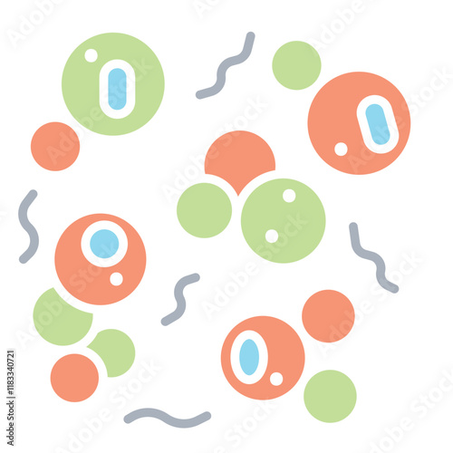 Virus icon in flat color style