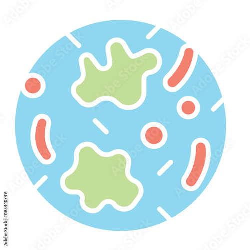Virus icon in flat color style