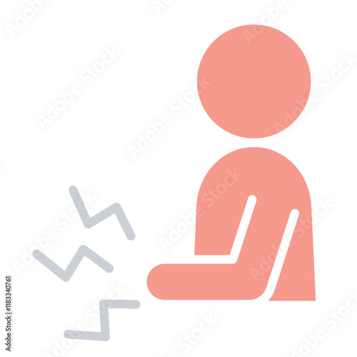 Stomachache icon in flat color style