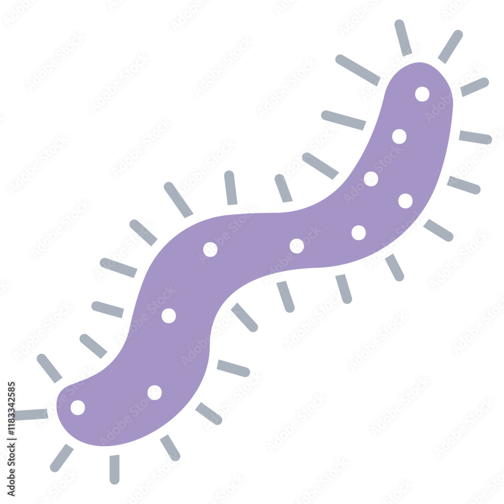 Bacteria icon in flat color style Bacteria icon in flat color style