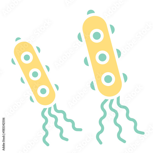 Virus icon in flat color style