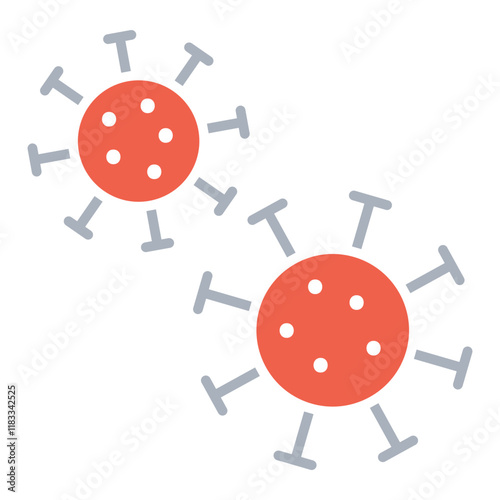 Virus icon in flat color style