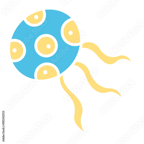 Bacteria icon in flat color style