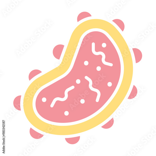 Bacteria icon in flat color style