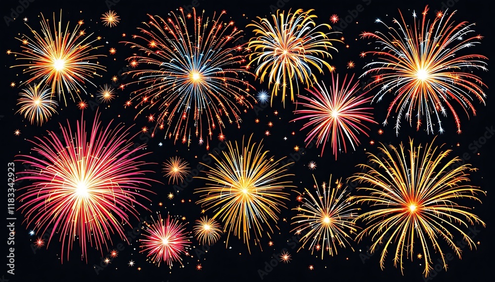 Fototapeta premium Spectacular Night Fireworks Display