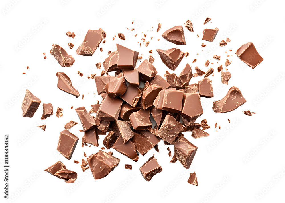 Chocolate pieces on a transparent background. isolated background. Chocolate pieces on a transparent background. isolated background.